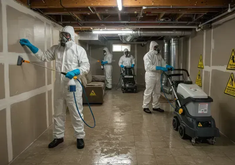 Basement Moisture Removal and Structural Drying process in Williams Bay, WI